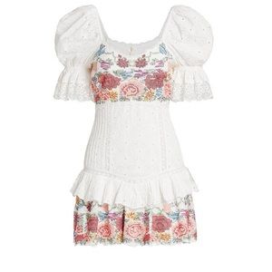 NWT Loveshack Fancy Thressey Mini Dress - True White, size 6